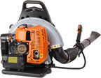 Backpack Gas Powered Leaf Blower, Commercial 2.7kW 850CFM 63CC 4.3HP 2-Stroke Powerful Lightweight Gasoline Grass Lawn Blower w/Harness Air-Cooled & 1.8L Fuel Tank for Yard Lawn Care, Snow Removal
