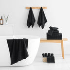 8-Piece Bath Towels Set, 100% Cotton Thick Soft Highly Absorbent Durable, Quick Dry, Bathroom Towels Set (2 Bath Towels, 2 Hand Towels, 4 Washcloths) - Perfect for Daily Use