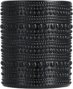 Fortessa Jupiter Beaded Hobnail Glass, 10 Ounce Double Old Fashioned (Set of 6), Obsidian Black
