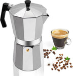 Aluminum Moka Pot Express Coffee Maker Stovetop Espresso Percolator Coffeemaker Italian Classic Style Brewing Greca Cafe Mocha Machine for Cafeteras Lover Camping Travel and Home Use (14 Cup)
