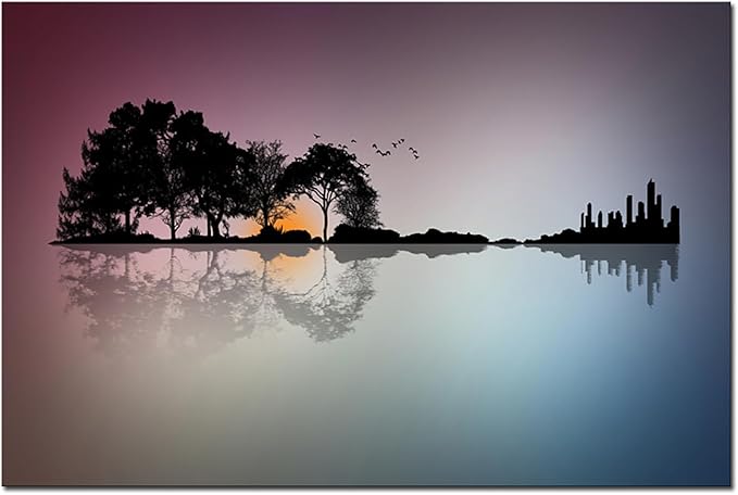 DZL Art A72681 Canvas Wall Art for Living Room Bathroom Wall Decor for Bedroom Kitchen Artwork Guitar Island Canvas Prints Man Cave Music Lover Gift