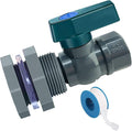 Rain Barrel Drain Valve Kit, 3/4" PVC Garden Spigot with Bulkhead Fitting, Thread Seal Tape