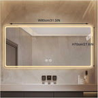 Bathroom Mirror with LED Lights，Smart Illuminated LED Bathroom Mirror，Energy-Saving LED Smart Mirrors，LED Mirror for Bathroom，with Demister Pad and Smart Touch Switch(H70*W80cm/H27.6*W31.5IN)