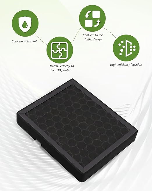 2Pcs Activated Carbon H2D H2S Air Filter Fit for Bambu Lab H2S H2D, H2D Combo Laser Parts,3D Printer Activated Carbon Air Purifier Filter Replacement Accessories