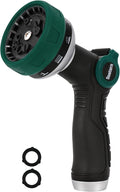 Heavy Duty Garden Hose Nozzle, Water Hose Sprayer Nozzle with Thumb Flow Control, 10 Spray Patterns, High Pressure Hose Nozzle for Lawn & Plant Watering, Car & Pet Washing – Forest Green