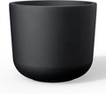 Kante Round Concrete Planter, 13.2 Inch Dia Classic Style Large Plant Pot with Drainage Hole for Indoor & Outdoor Plants, Ideal for Home, Patio, Garden, Black