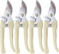 Pruning Shears for Gardening, 4 Pack Garden Scissors for Cutting Fresh Flowers, Floral Clippers for Plants, Fruits (Yellow)
