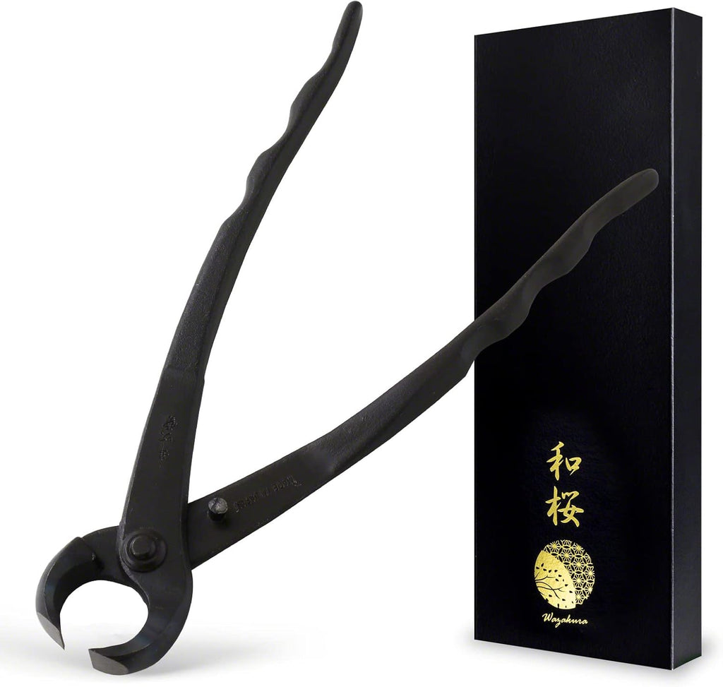 Wazakura Hanafubuki Hand Forged Bonsai Tree Trunk Splitter, Made in Japan 8.25inch(210mm), Branch Cutter Japanese Garden Tool - 8.25inch(210mm), Black