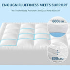 YUGYVOB Queen Mattress Topper Extra Thick, Cooling, and Breathable Mattress Pad 8-21" Deep Pocket Soft Down Alternative Fill