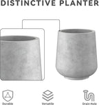 Kante 15.3"+11.6"+8.2" Dia Round Concrete Planter, Large Outdoor Indoor Planter Pots Containers with Drainage Holes and Rubber Plug for Home Garden Patio, Natural Concrete
