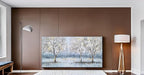 NdcSkyArt Blue Grey Tree Paintings Hand Painted Canvas Wall Art with Gold Foil Modern Abstract Grey Contemporary Rustic Farmhouse Family Tree Landscape Pictures Scenery Artwork