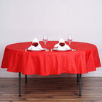 Efavormart Round Tablecloth, 70 Inch Stain & Wrinkle Resistant Washable Table Cloth, Decorative Polyester Fabric Table Cover for Banquet, Wedding, Dining- Red