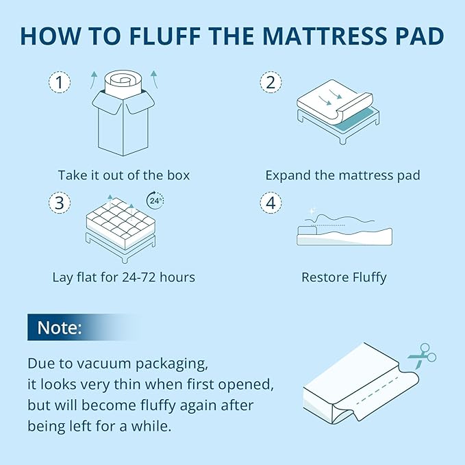 YUGYVOB Queen Mattress Topper Extra Thick, Cooling, and Breathable Mattress Pad 8-21" Deep Pocket Soft Down Alternative Fill
