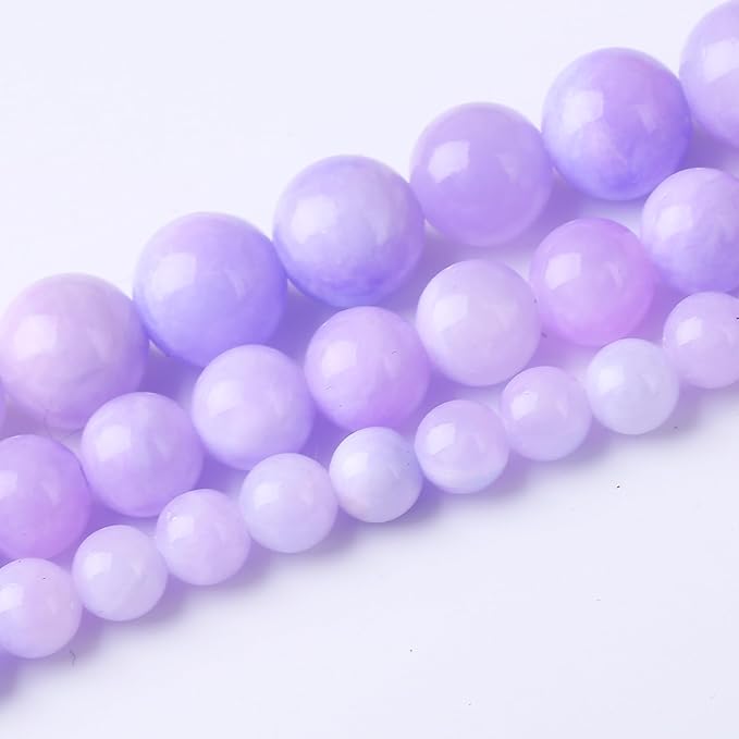 Purple Persian Jade Stone Beads Gemstone Round Crystal Energy Jade Beads Stone Beads for Jewelry Making DIY Bracelet Necklace Jewelry Making 1 Strand 15.5inch 45PCS 8MM