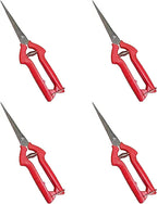 Garden Guru Extra Long Stainless Steel Pruner Pruning Shears Clippers Snips Sharp Bonsai Cutter Trimming Scissors Straight Blade Garden Scissors Tool Great for Roses Flowers Herbs Fruits (4 Pack)
