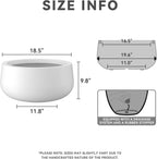 Kante 19.6" Dia Round Concrete Planter, Outdoor Indoor Garden Plant Pots with Drainage Hole and Rubber Plug, Modern Curvaceous Design, Pure White