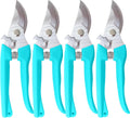 Pruning Shears for Gardening, 4 Pack Garden Scissors for Cutting Fresh Flowers, Floral Clippers for Plants, Fruits (Blue)
