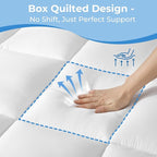 YUGYVOB California King Mattress Topper - 800GSM Extra Thick Cooling & Breathable Mattress Pad with Deep Pocket 8"-21" & Soft Down Alternative Filling, White