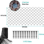 Koi Pond Netting for Leaves 15x20 Ft, 1/2 in Strong Woven Fine Mesh Pond Leaf Net Cover, Protecting Koi Fish from Herons, Raccoons, Birds, Cats & Predators, 14 Pcs Stakes Included