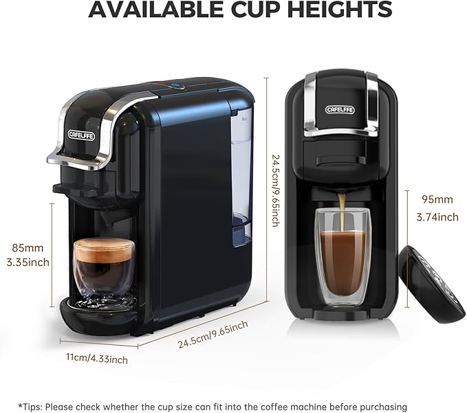 MK-603 Mini Multi Pod Coffee Maker, Hot/Cold Single Serve Espresso Machine, 4-in-1 Brewer Compatible with K Cup Pods,Nes Original/DG Capsule and Ground Coffee, Fast Brew, Black