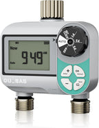 QUOBAS Sprinkler Timer, Weekly Programmable Water Hose Timer for Garden Hose Faucet with Waterproof LCD Screen, Rain Delay/Manual/Automatic Irrigation Watering System for Garden, Lawn, Yard