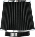 Universal Clamp On Air Intake Filter fits 3 In /3.5 In /4 In Three Different Size, Cone Air Intake Filter（Black）