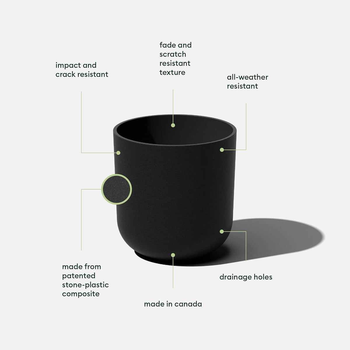 Veradek Round Black Plastic Planter Pots for Indoor/Outdoor Garden Use, with Drainage Holes, Suitable for Small to Large Succulent Plants, Flowers, Modern Interior Plants