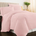 Pizuna Pure 100% Cotton Full Duvet Cover Set, Luxurious 400 Thread Count Long Staple Cotton Sateen Weave with Button Closure (Combed Light Pink Cotton Duvet Cover Full)