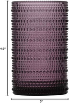 Fortessa Jupiter Beaded Hobnail Glass, 13 Ounce Iced Beverage (Set of 6), Purple