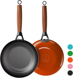 YUTANN Nonstick Frying Pan, 8 inch Enameled Cast Iron Pan Kitchen Healthy Egg Fry Pan Omelette with Detachable Handle, Lightweight Pre-seasoned Cast Iron Skillet, Dishwasher & Oven Safe