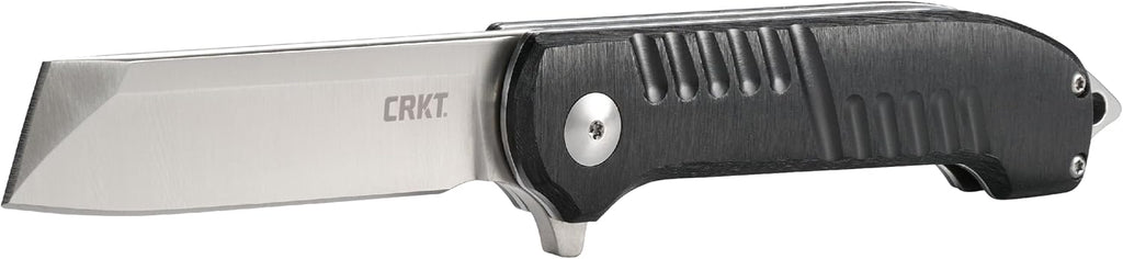 CRKT Razel GT Assisted Folding Pocket Knife: Everyday Carry, Stainless Steel Cleaver Blade with Satin Finish, Liner Lock, Black Aluminum Handle, Lanyard Hole 4031 Multi One Size