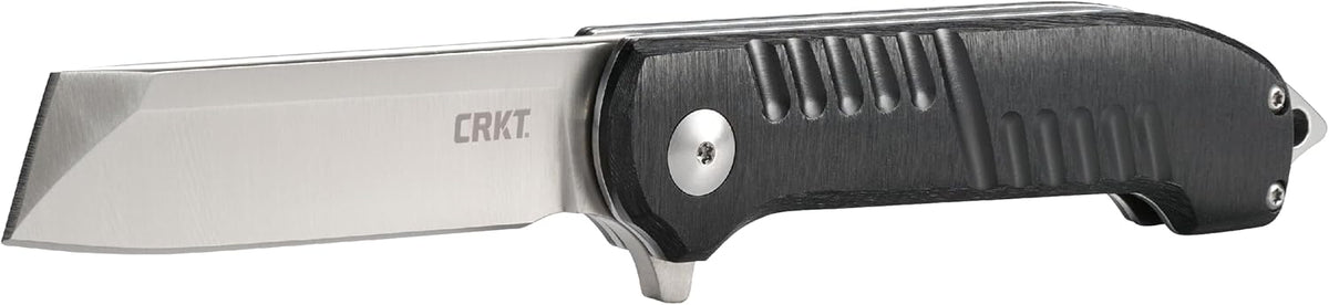 CRKT Razel GT Assisted Folding Pocket Knife: Everyday Carry, Stainless Steel Cleaver Blade with Satin Finish, Liner Lock, Black Aluminum Handle, Lanyard Hole 4031 Multi One Size