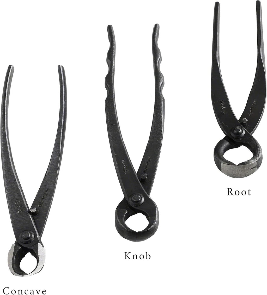 Wazakura Made in Japan 5 PCS Bonsai Cutter Tools Set with Roll Bag: Concave Branch Cutter, Knob Cutter, Jin Plier, Wire Cutter, Root Cutter. Bonsai Tool Kit - 5PCS Bonsai Cutter Set with Case