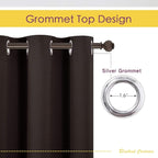NICETOWN Toffee Brown Blackout Curtains 68 inches Length for Laundry Room, 2 Panels, 42" Wide, Thermal Insulated Decoration Drapes for Office Window