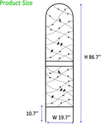 4 Pack Metal Garden Trellis 86.7" Tall Outdoor Climbing Plant Support for Roses, Flowers, Rustproof Durable Black Galvanized Tube, Lawn Garden Fence Decor Screen (4, Black birds-86.7" H)