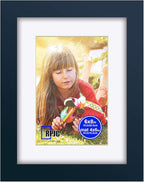 RPJC 6x8 inch Picture Frame Made of Solid Wood and High Definition Glass Display Pictures 4x6 with Mat or 6x8 Without Mat for Wall Mounting Photo Frame Jazz Blue