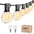 HISTAR 48Ft Patio Lights Outdoor Waterproof 24+2 Edison Bulbs for Garden, Porch, Backyard, Balcony, Bistro, Cafe Lights Decor