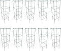 Green Square Folding Tomato Cage Plant Support Stake Tower 12 inch by 46 inch, Pack of 10 Sets