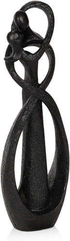 Trycooling Kissing Lovers Statue Abstract Sculpture Resin Statues for Home Decor Modern Home Office Desktop Shelf Bookshelf Decor (Black)
