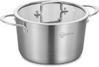 LOLYKITCH Tri-Ply 3 Quarts Stainless Steel Induction Cooking Pot,Small Stock Pot,Sauce Pot with Lid,Dishwasher and Oven Safe.