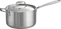 Tramontina Signature Tri-Ply Clad Stainless Steel 4-Quart Sauce Pan with Lid, Induction-Ready, Dishwasher-Safe, NSF-Certified, Made in Brazil