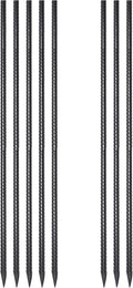 Steel Rebar Stakes 48 lnch 8 Pack Ground Stakes Heavy Duty 1/2 Inch Diameter Landscpe Timber Spikes Straight Metal Stakes with Chisel Point for Garden Camping Plant Support, Black