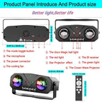 Party Lights DJ Disco Lights, Sound Activated Disco Ball Strobe Stage Light Star Ocean Projector with Remote Control for Home Decoration Parties Gift Club Bar Festival Christmas Birthday Wedding