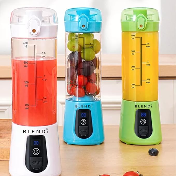 BLENDi Lite Portable Blender (17oz) – USB Rechargeable, Powerful 70W Motor for Smoothies, Protein Shakes & More – Compact, Travel-Friendly & BPA-Free (White)
