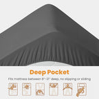 MATBEBY Queen Size Mattress Pad - Cooling Breathable Mattress Topper, Quilted Fitted Mattress Protector, Pillow Top Mattress Cover with 8-21" Deep Pocket, Machine Washable, Dark Grey, 60x80 Inches