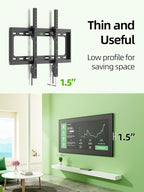 USX Mount Tilting TV Wall Mount Bracket Low Profile for Most 26"-60" LED, LCD, Flat Television, TV Bracket Tilt Mount for VESA 400x400mm- Up to 99lbs, Quick Lock and Release Fits 12" 16" Stud