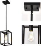 Kitchen Black Pendant Lighting Chandeliers for Dining Rooms, Mini Pendant Lights 1-Light Modern Hanging Light Fixture Matte Black Industrial for Kitchen Island