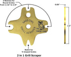 Sage Owl Bristle-Free Brass BBQ Grill Scraper – Safe Grill Cleaner for Outdoor Grills, Porcelain Grates, Smoker Accessories, Cooking Gadgets, and Barbecue Grilling Tools – Small Gifts for Dad