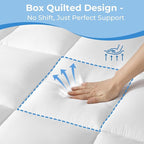 YUGYVOB King Mattress Topper - 600GSM Extra Thick Cooling & Breathable Mattress Pad with Deep Pocket 8"-21" & Soft Down Alternative Filling, White