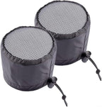 2 Pack Grow Tent Vent Duct Filter Covers with Elastic Band and Fixed Buckles, Silver-Coated Oxford and Mesh Cloth for Plant Greenhouses, Fits 4in 6in 8in Openings, Black(6in)